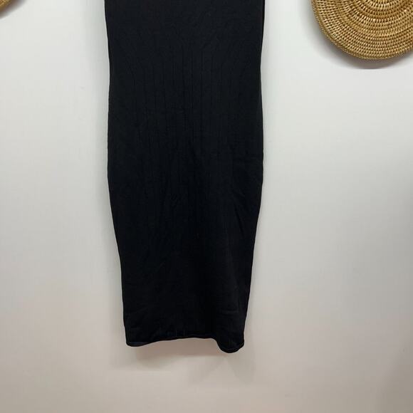 Finders Keepers Neutral Black Low Back Knit Stretch Sleeveless Midi Dress Medium - Picture 5 of 7
